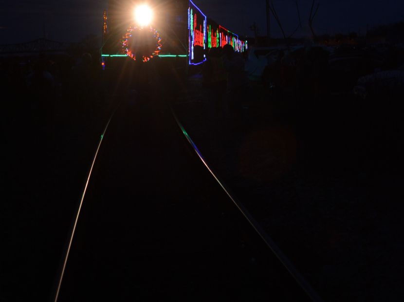 CPKC Holiday Train driving through Clinton