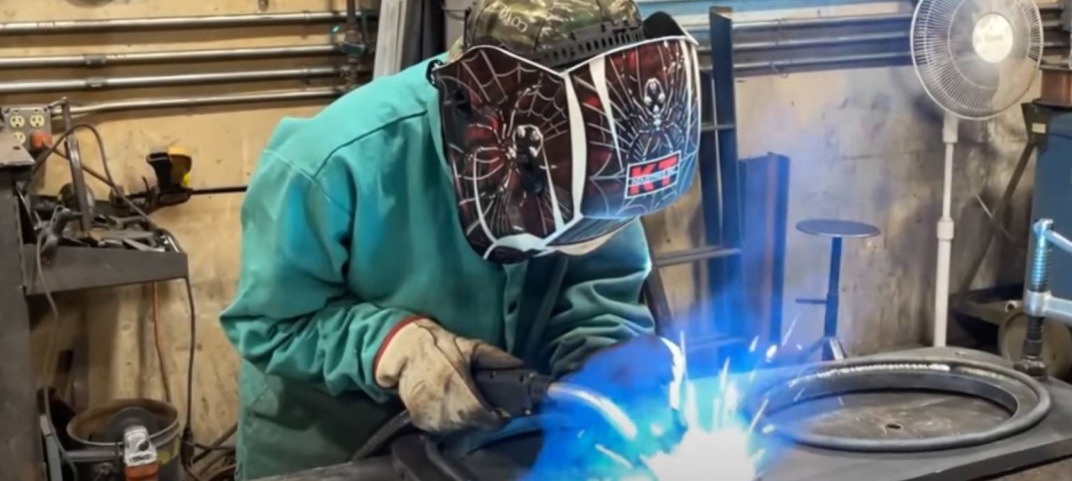 Person welding 